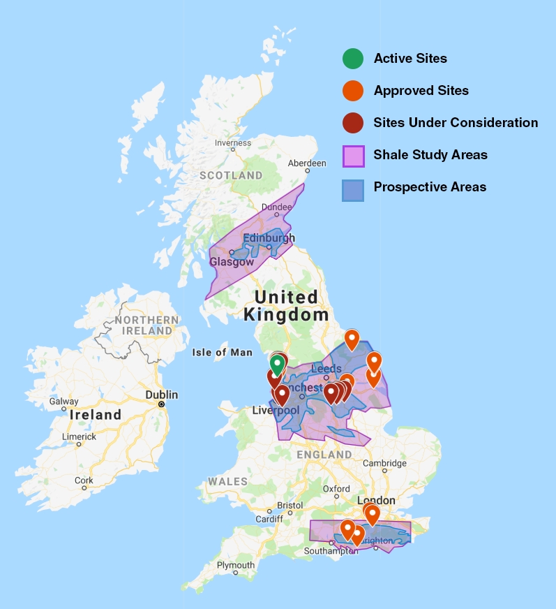 UK Fracking Map 2018